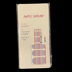 Colorful zigzag lines nail wrap stickers real polish red blue white adhesive